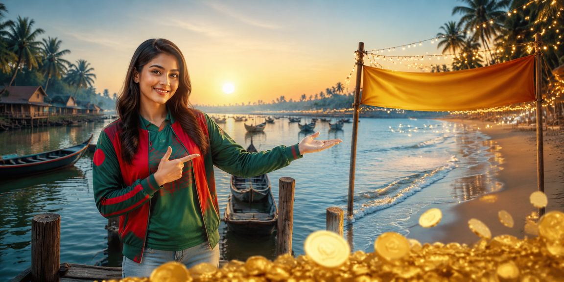 কক্সবাজার সমুদ্রসৈকতে ক্রিকেট বেটিং করছেন একজন উৎসাহী বাংলাদেশি